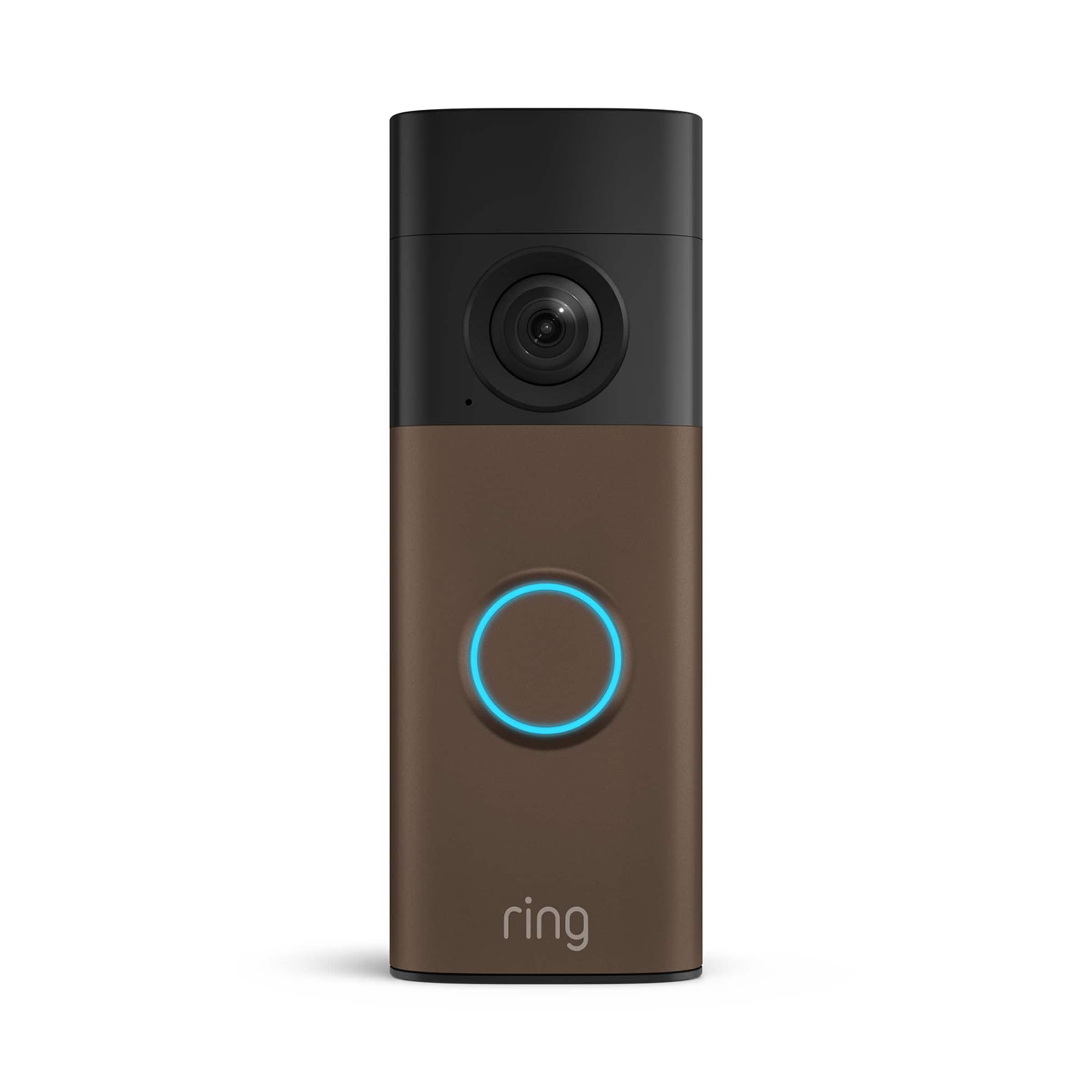 Front. Ring - Ring Battery Doorbell (newest model) Retinal 2K with wide-angle video, up to 6x Zoom, Two-Way Talk, and Built-In Battery - Matte Mocha.