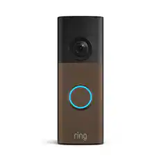 Front. Ring - Ring Battery Doorbell (newest model) Retinal 2K with wide-angle video, up to 6x Zoom, Two-Way Talk, and Built-In Battery - Matte Mocha.