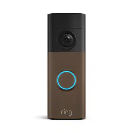 Front. Ring - Ring Battery Doorbell (newest model) Retinal 2K with wide-angle video, up to 6x Zoom, Two-Way Talk, and Built-In Battery - Matte Mocha.