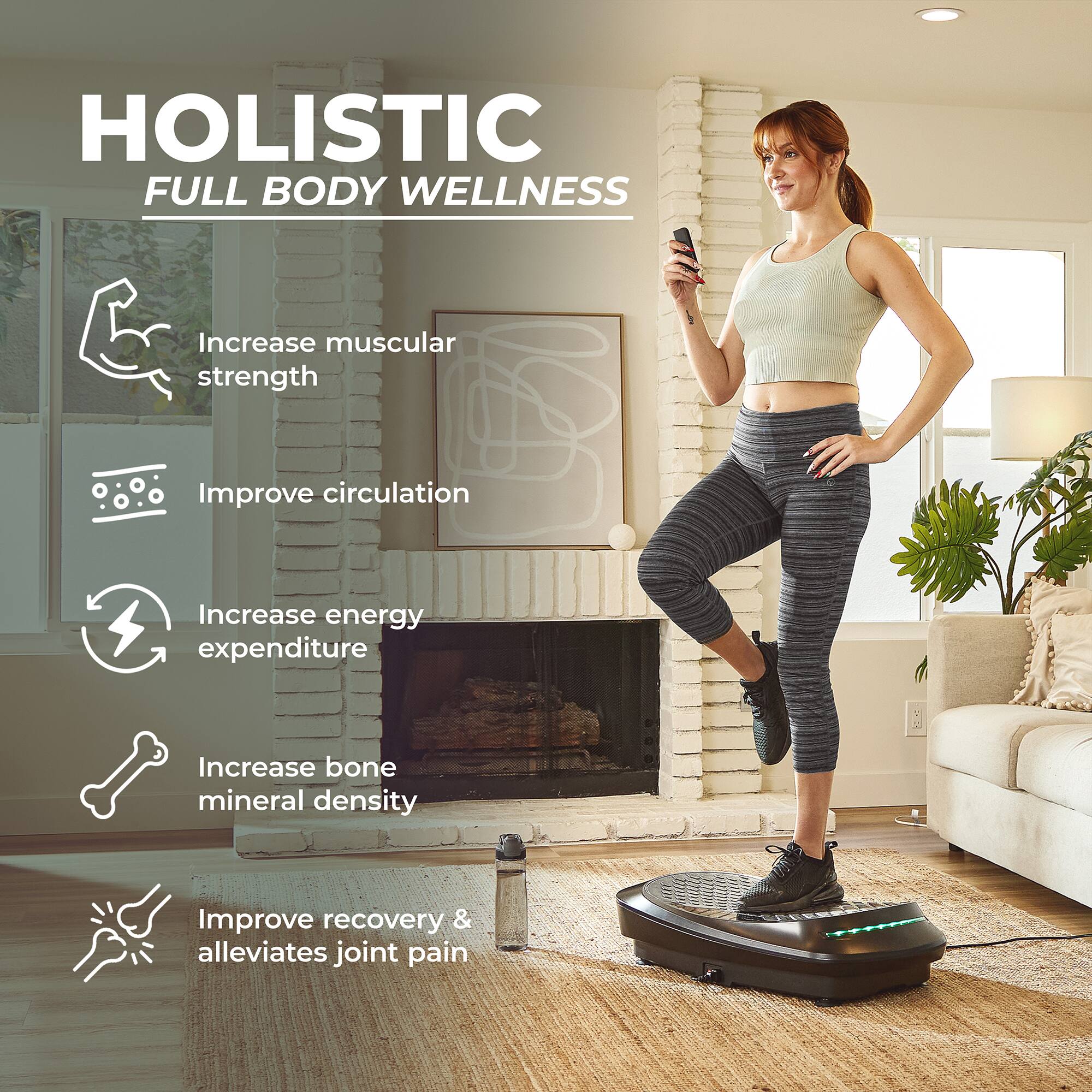 HOLISTIC FULL BODY WELLNESS

Increase muscular strength
Improve circulation
Increase energy expenditure
Increase bone mineral density
Improve recovery & alleviates joint pain