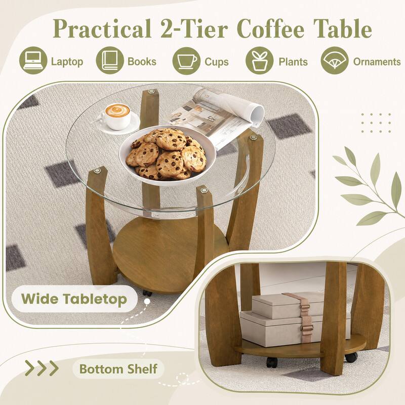 Practical 2-Tier Coffee Table

- Laptop
- Books
- Cups
- Plants
- Ornaments

Wide Tabletop

Bottom Shelf