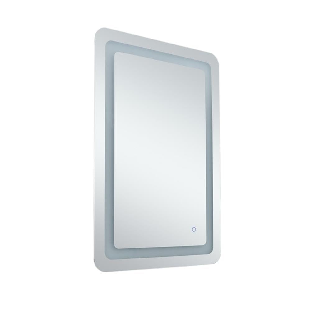 Left. Elegant Decor - Genesis 18in x 30in soft edge LED mirror - Glossy White.