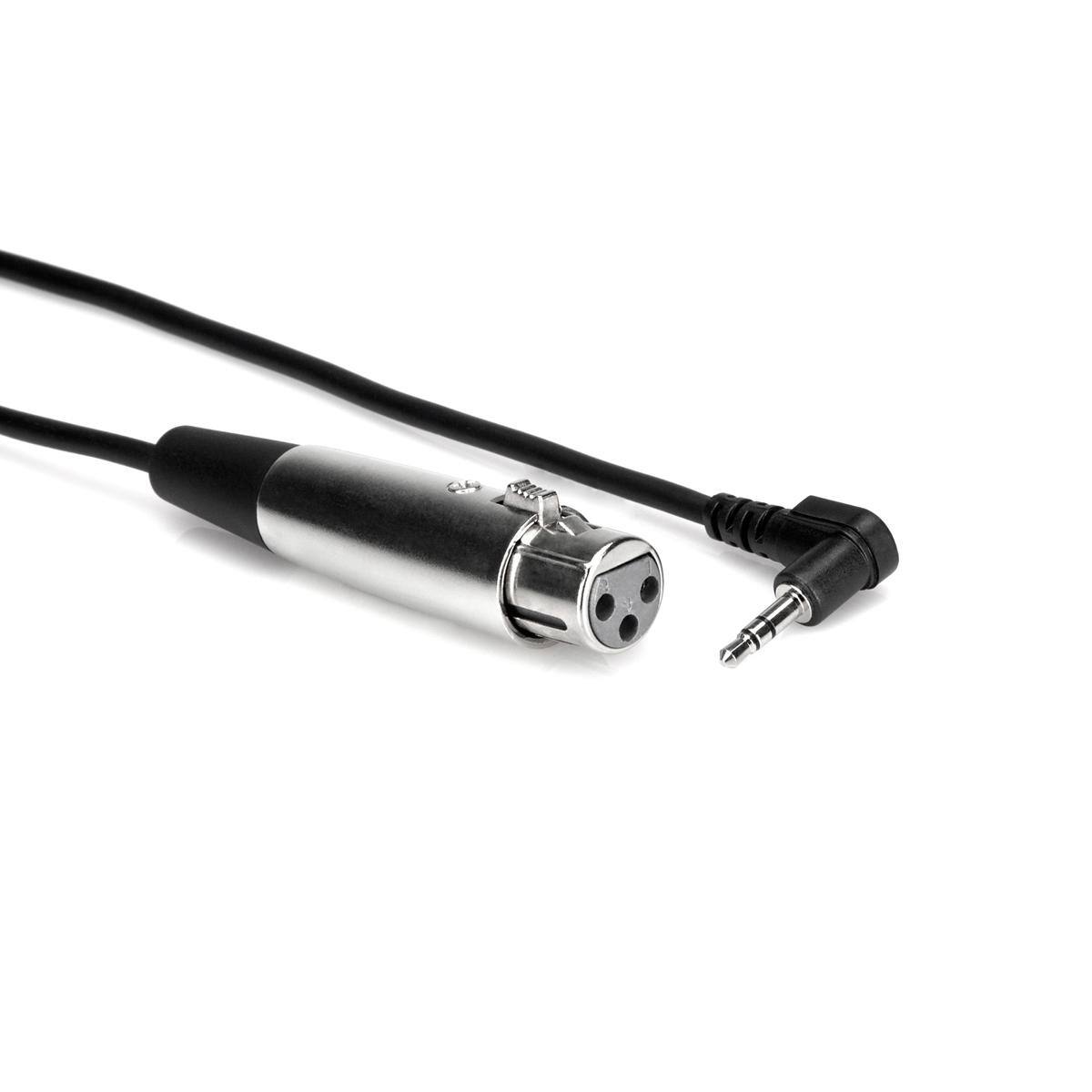 Alt View 1. Hosa Technology - Hosa Technology 3.5mm Stereo Mini Angled Male to 3-Pin XLR Female Cable, 1'.