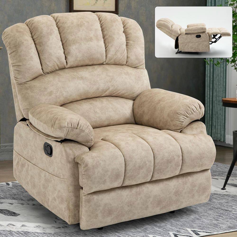Alt View 9. Kadyn - Large Manual Recliner Chair, 155° Recline, Tool-Free Assembly, Single Box Shipping, Beige - Beige.