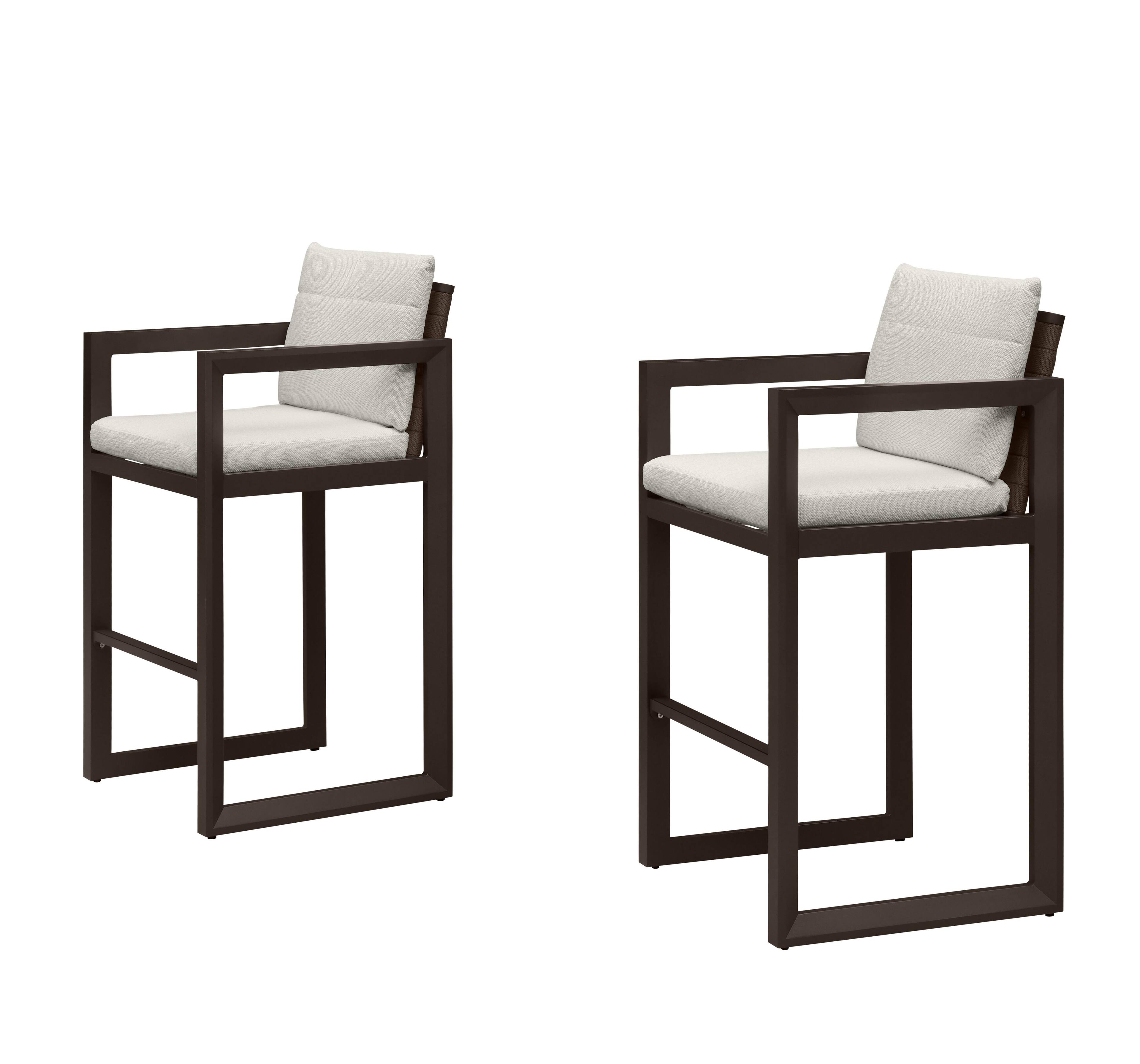 Alt View 10. PURPLE LEAF - Outdoor Caesar Bar Stools Set of 2 Modern Aluminum Barstools with Stainless Removable Cushion for Kitchen Outside Island - Bronze-Bar Stool.