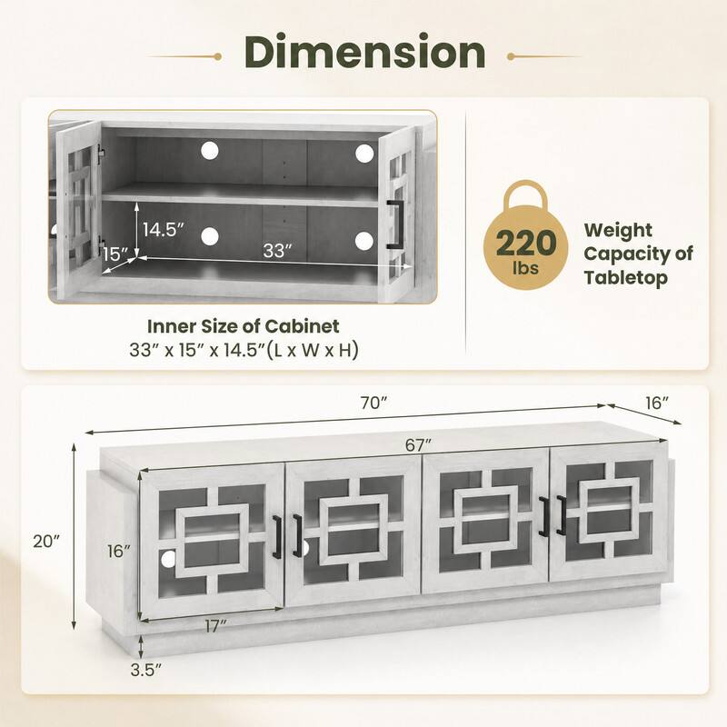 Dimension  
14.5" 15"  
33"  
Weight 220 lbs  
Capacity of Tabletop  
Inner Size of Cabinet 33" X 15" X 14.5" (L x W x H)  
70"  
16"  
67"  
20"  
16"  
17"  
3.5"