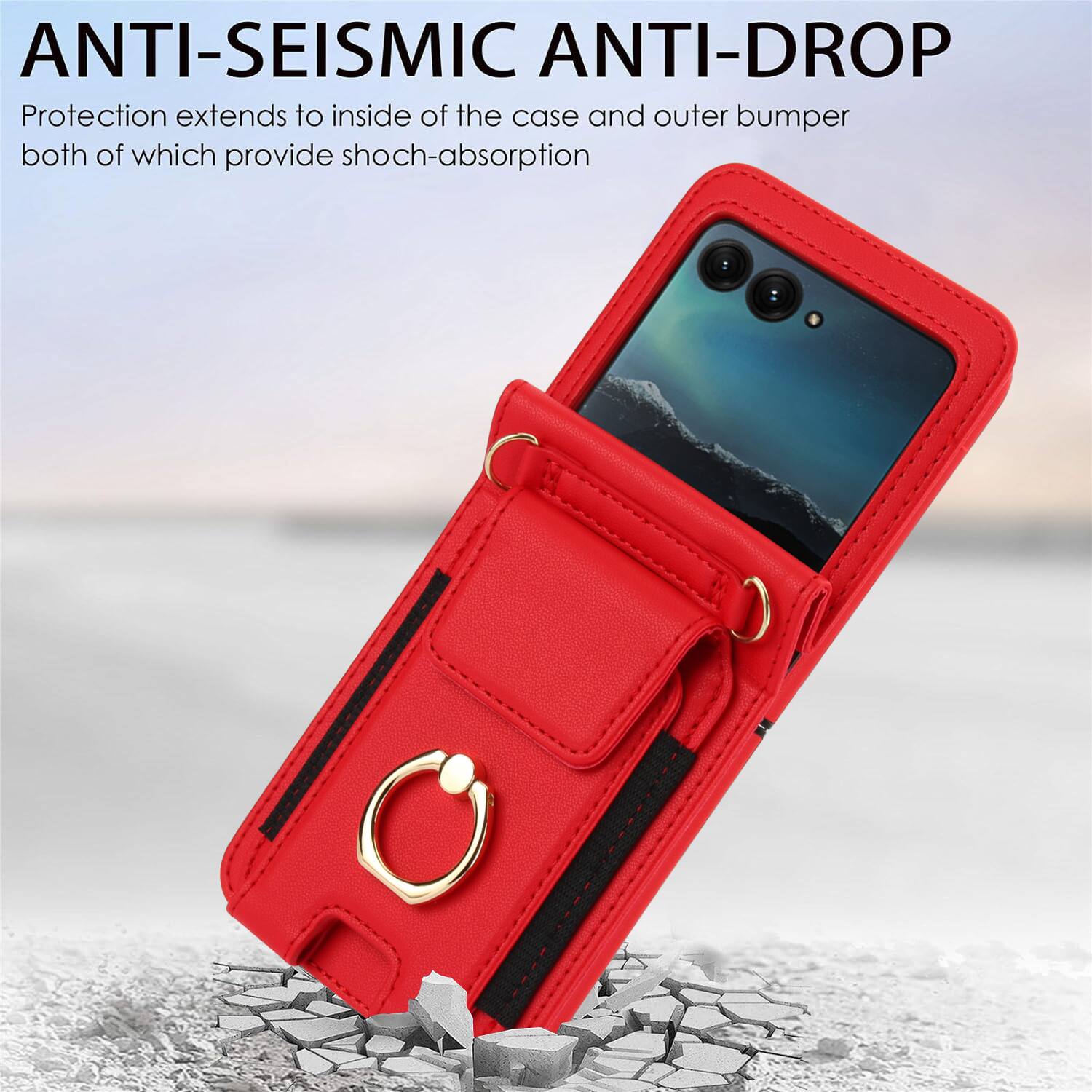 ANTI-SEISMIC ANTI-DROP  
Protection extends to inside of the case and outer bumper both of which provide shock-absorption