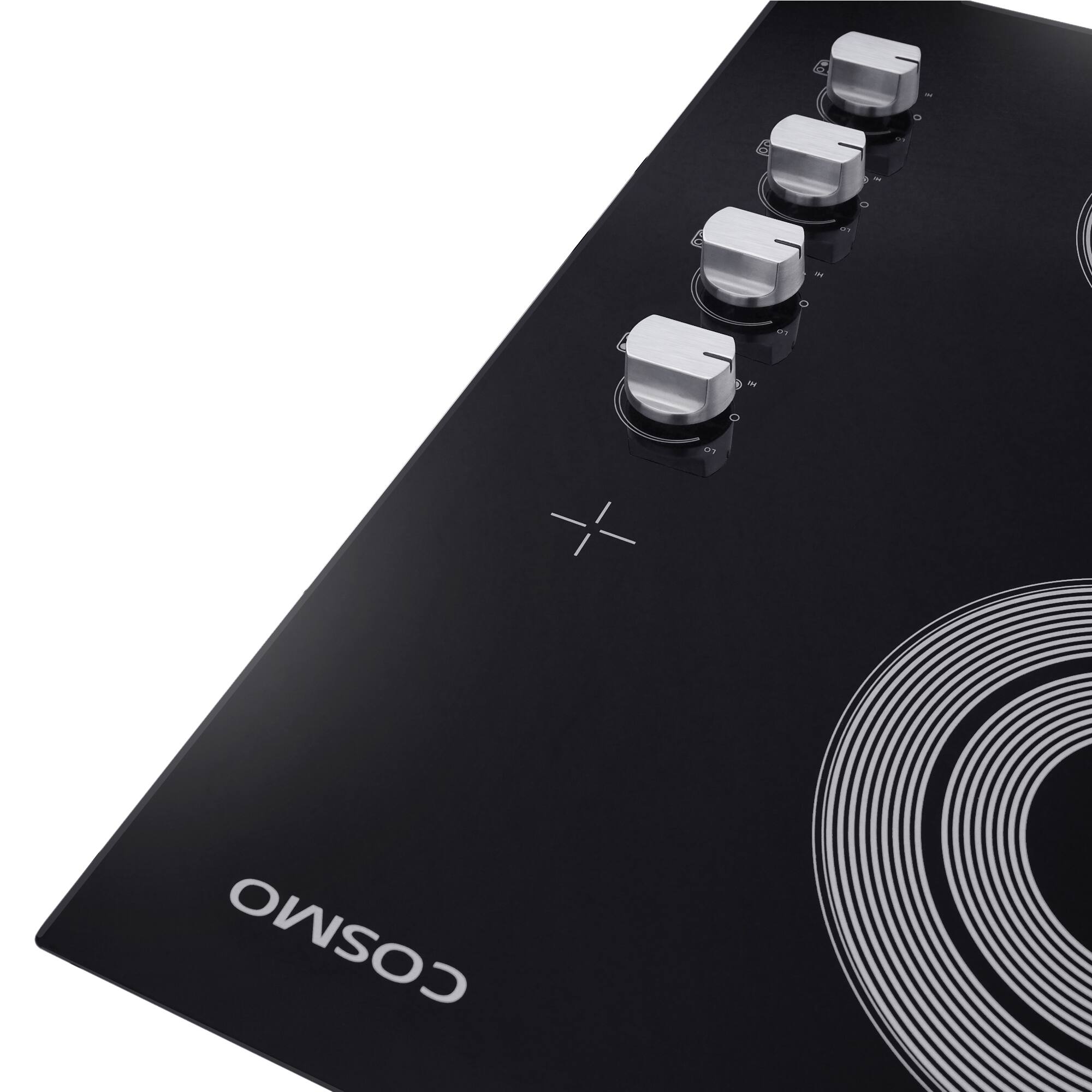 Alt View 4. COSMO - COS-244ECC 24 in. Electric Ceramic Glass Cooktop with 4 Elements, Hot Surface Indicator Light and Control Knobs - Black.
