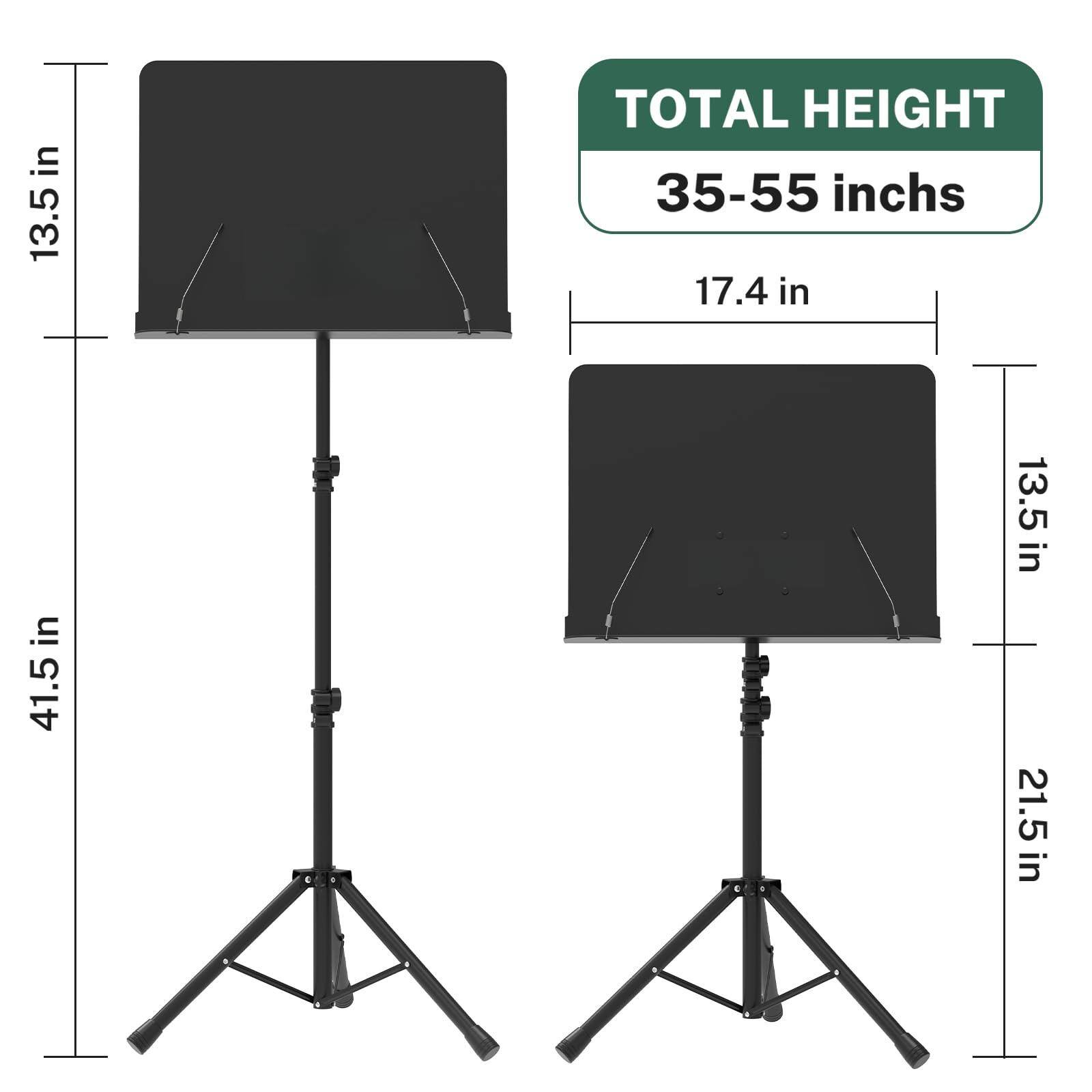 - Total Height: 35-55 inches
- Width: 13.5 inches
- Depth: 17.4 inches
- Height of the board: 13.5 inches
- Height of the stand: 41.5 inches
- Width of the stand: 21.5 inches