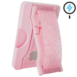 LoveHandle - PRO for MagSafe Universal Magnetic Wallet, Phone Grip & Kickstand with Adapter Ring - Glitter - Pink Diamond Glitter