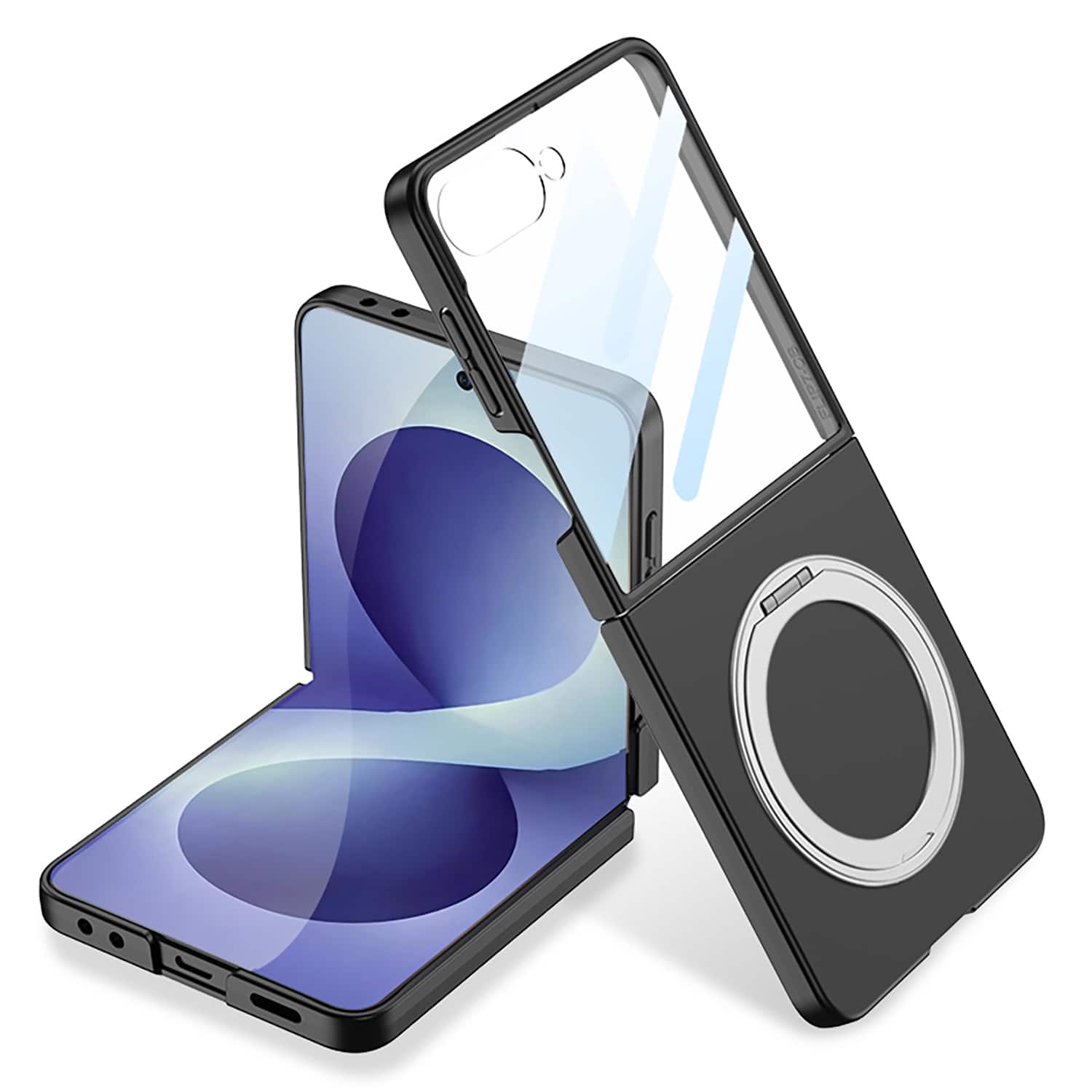 Dteck - for Samsung Galaxy Z Flip8 Slim Magnetic Case with Kickstand Built-in Glass Screen Protector Non-Slip Hard PC Back Cover - Black price history on PriceWatchPro