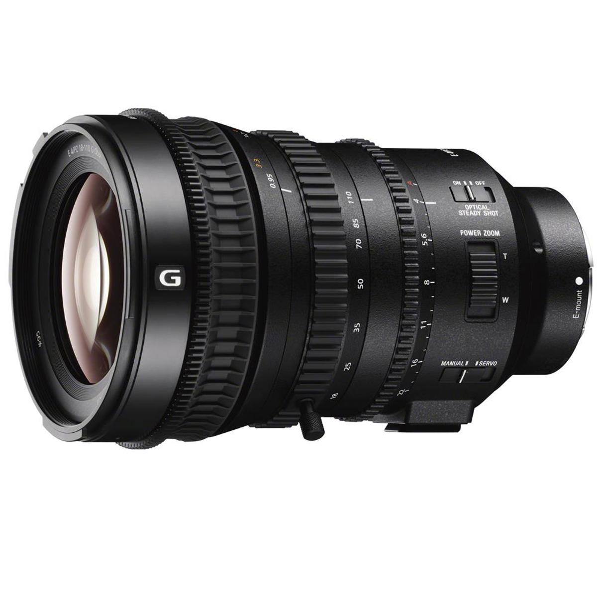 9S E4PZ B1NG G 3.3 0.95 110 85 70 50 5 E 25 F in D 1 9 ON & a 0F OPTICAL STEADY SHOT POWER ZOOM T W MANUAL , SERVO E-mount