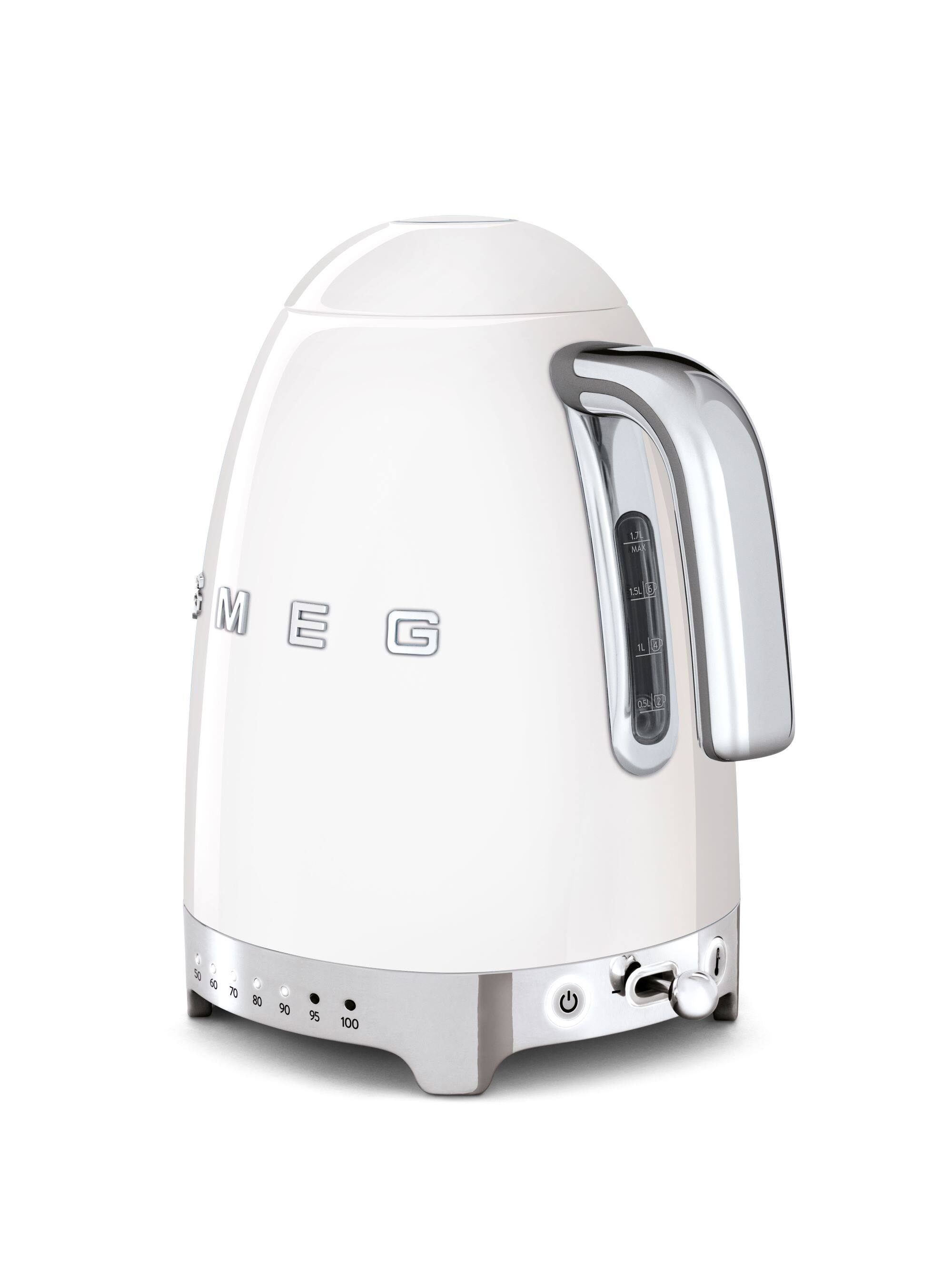 Left. SMEG - KLF04 7-Cup Variable Temperature Kettle - White.