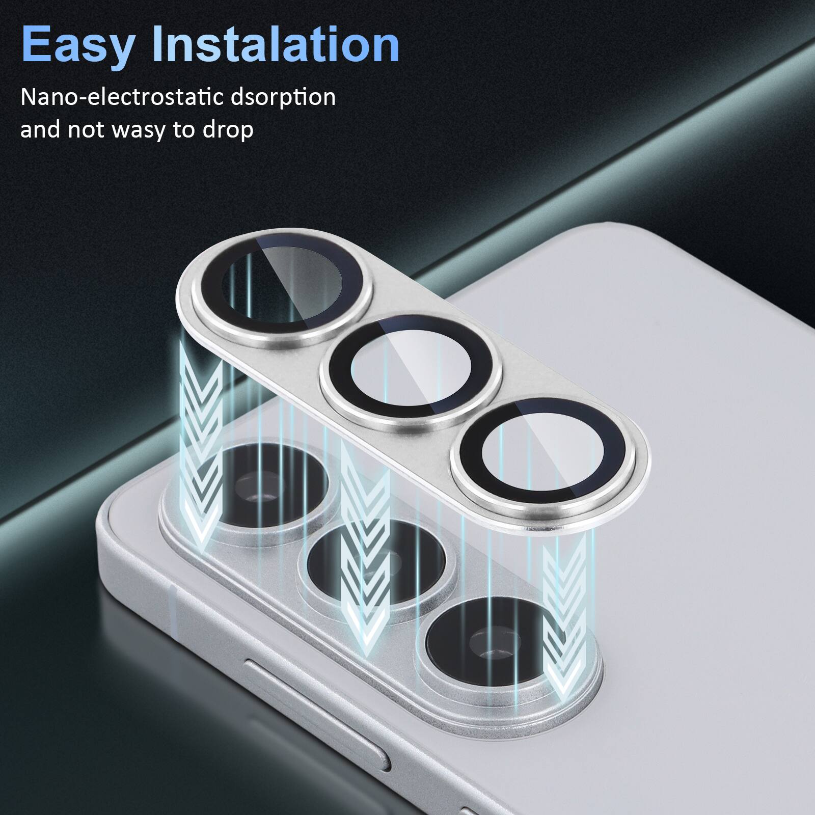 Easy Installation  
Nano-electrostatic dsorption and not wasy to drop