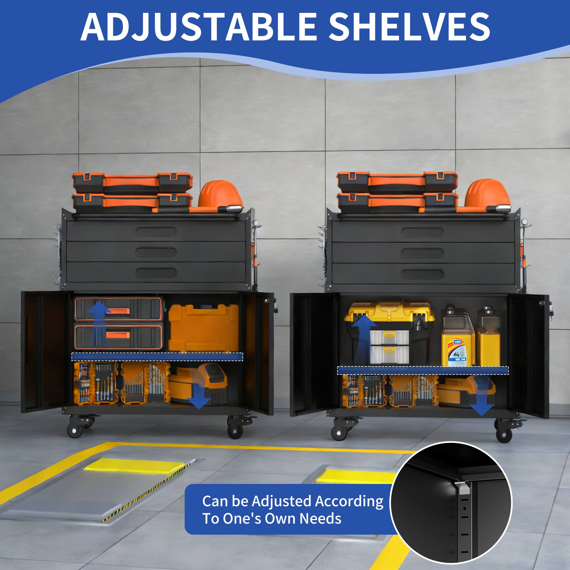 ADJUSTABLE SHELVES

Can be Adjusted According To One's Own Needs