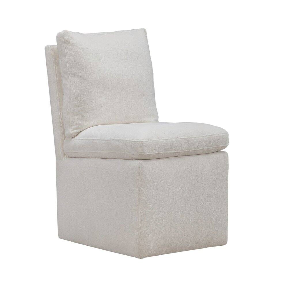 Alt View 1. Liberty Furniture Industries - Accent Dining Chair with Castors - Squared Back - Ivory Upholstry - White.