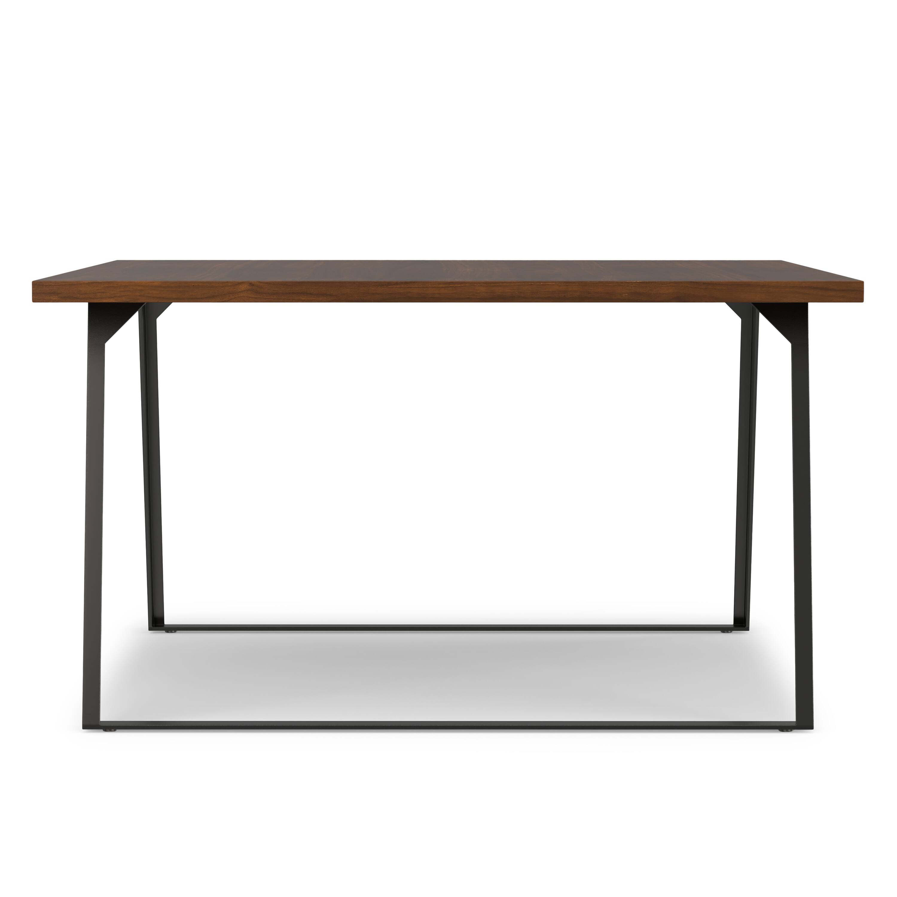 Alt View 1. Simpli Home - Lowry 54 inch x 54 inch Square Modern Industrial Square Dining Table in Walnut Veneer - Walnut Veneer.
