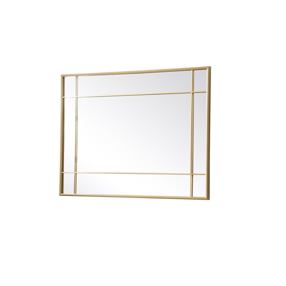 Left. Elegant Decor - French Panel Wall Mirror 30x40 Inch In Brass - Brass.