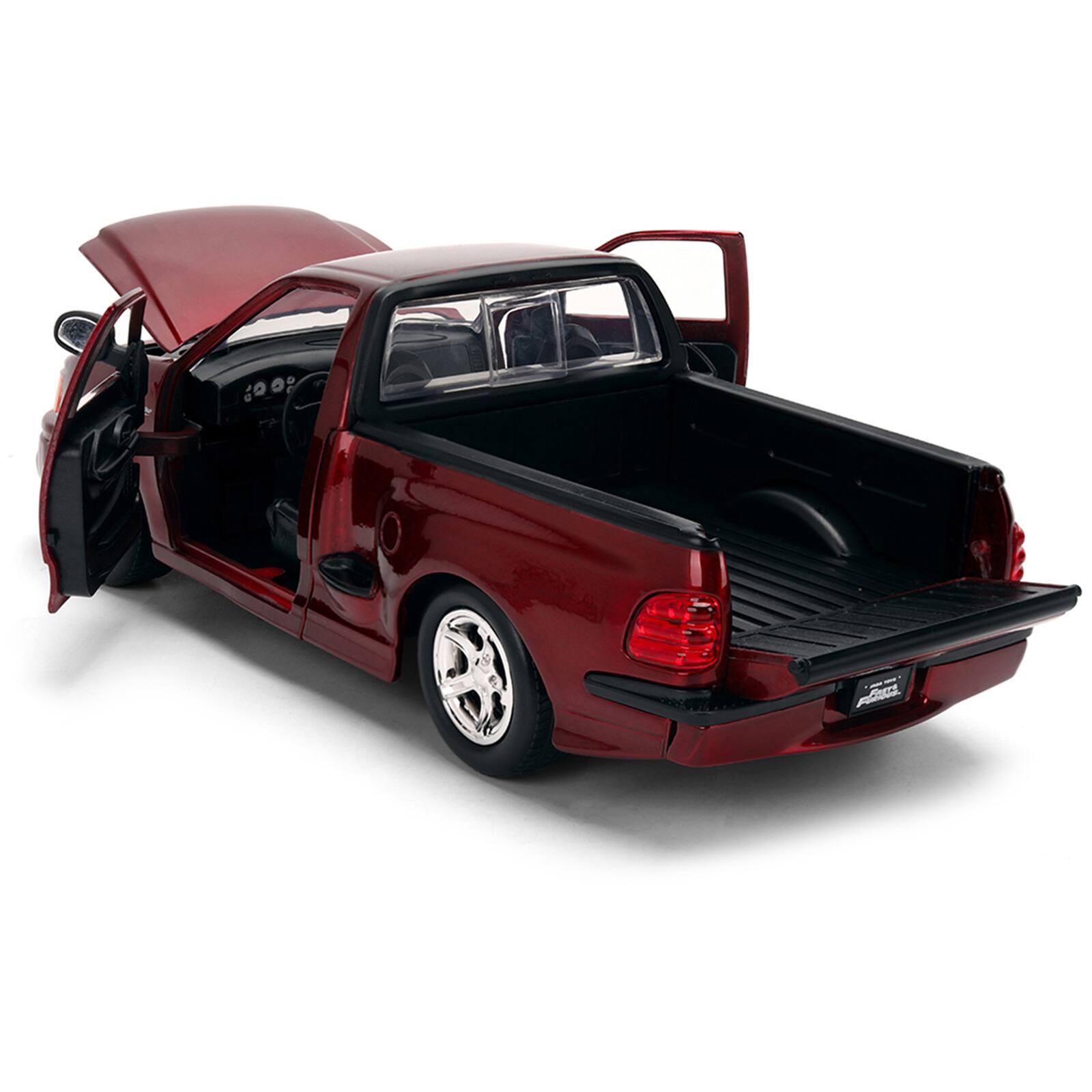 Alt View 3. Jada - Ford F-150 SVT Lightning Pickup Truck Red Color Brush Finish "25 Years of Fast & Furious" Series 1/24 Model Car by Jada.