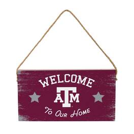 Evergreen Enterprises - Texas A&M Aggies 6" x 11" Welcome Home Wood Wall Sign with Rope Hanger - Multicolor