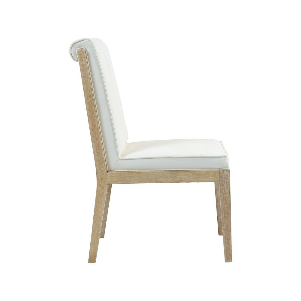 Alt View 3. Meridian Furniture - Gwendolyn Cream Vegan Leather Dining Side Chair, Set of 2 - Beige.