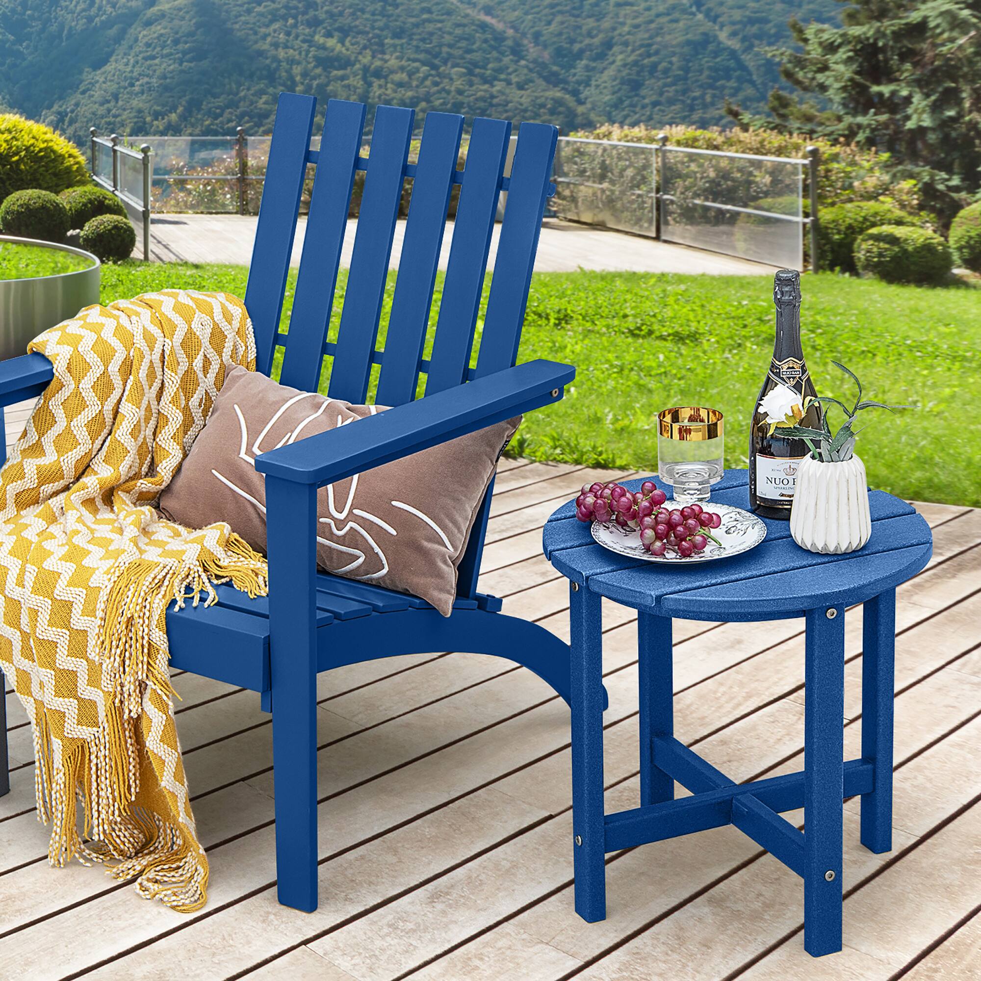 Alt View 1. Gymax - Gymax 2PCS 18'' Patio Adirondack Side Table Weather Resistant HDPE Garden Navy - Navy.