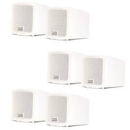 Acoustic Audio by Goldwood - AA321W Mountable Indoor Speakers Bookshelf 3 Pair Pack AA321W-3Pr - White