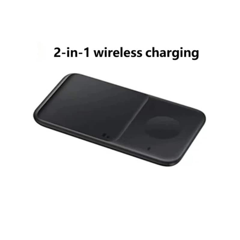 RISOKEYS - 2-in-1 Wireless Charger for Samsung - Phones and Watches, Portable Wireless Charger, 15W Phone Stand - Black