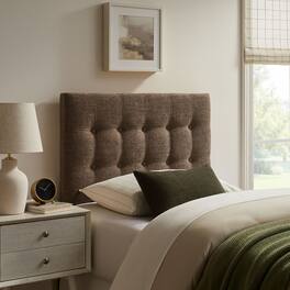 Emily Upholstered Fabric Headboard by Modway - Mocha