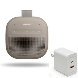 Bundle - Bose - SoundLink Micro Portable Bluetooth Speaker (2nd Gen) with Fast Charger, Wireless Waterproof - Sandstone
