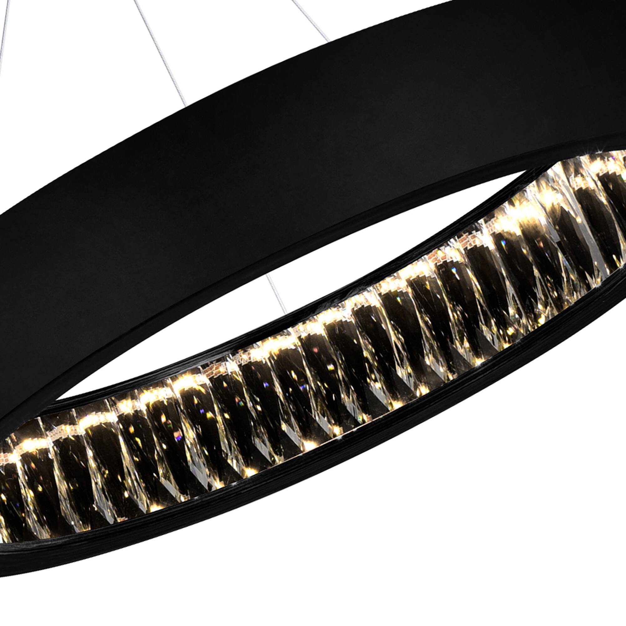 Left. CWI Lighting - Rosalina LED Chandelier With Matte Black Finish - Matte Black.