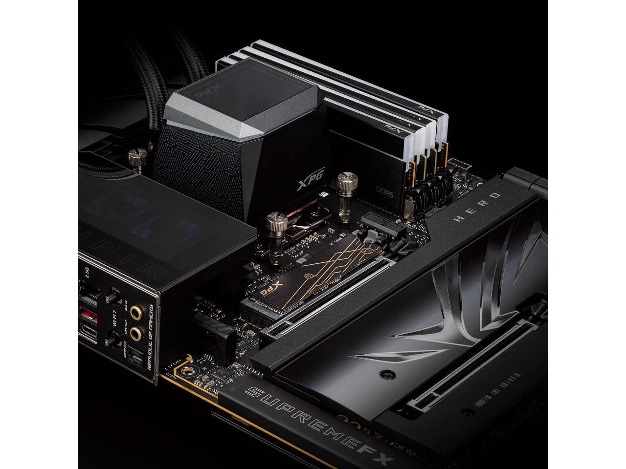 XPG A XPG DDRS HERO 2.5G WIFI i ! n0A GRHERS REPUBLIC OF GAMERS XPG SUPREMEFX 2047