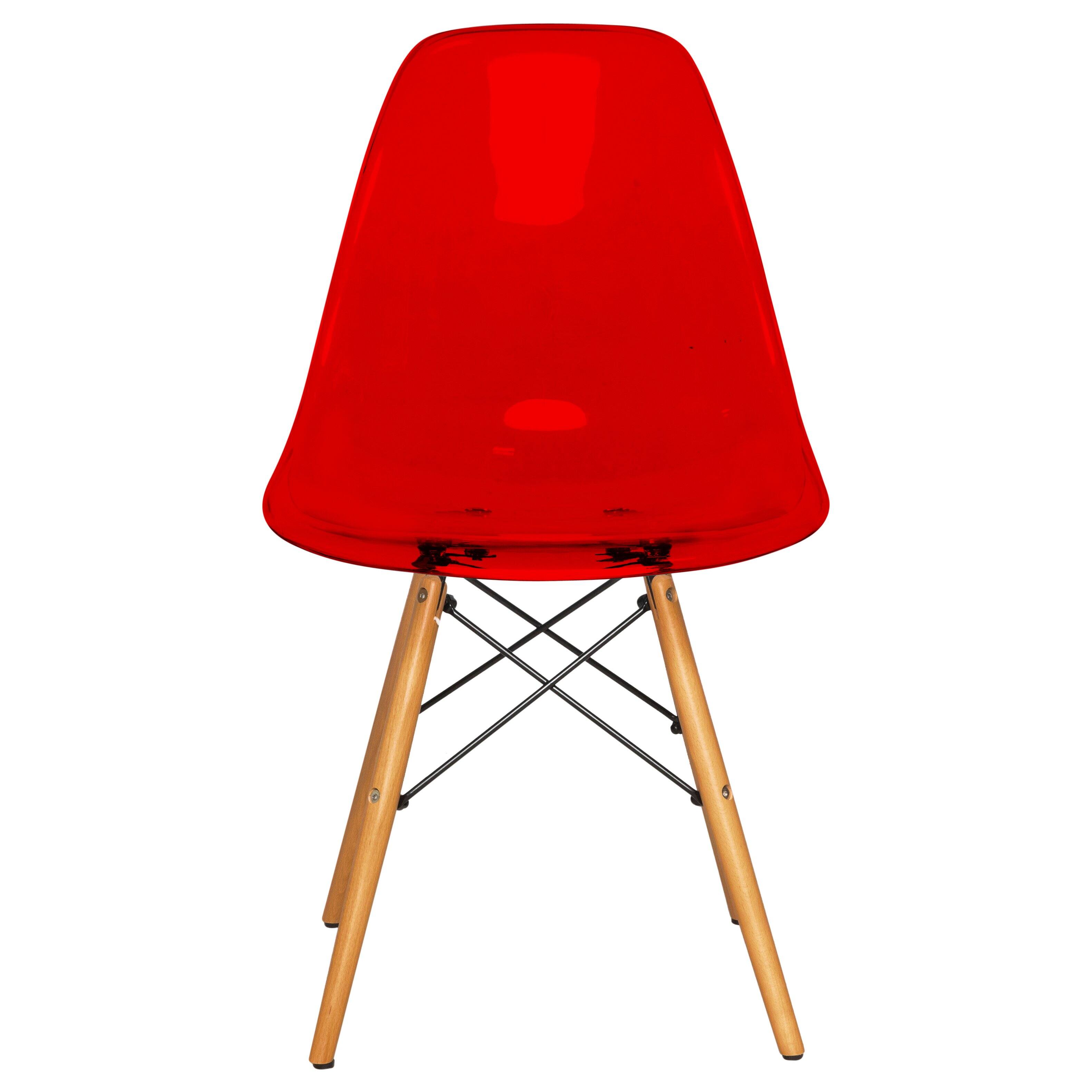 LeisureMod Dover 4 Piece Mid Century Modern ABS Plastic Dining Chair ...