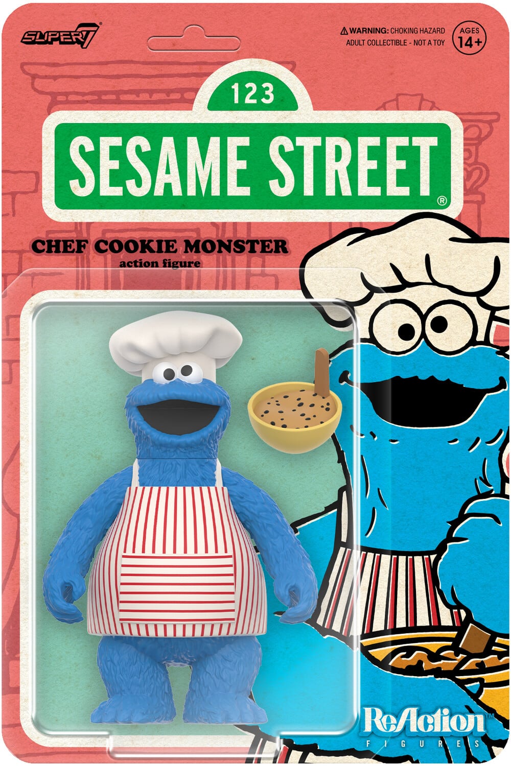 Super7 Sesame Street ReAction Wv4 Chef Cookie Collectibles