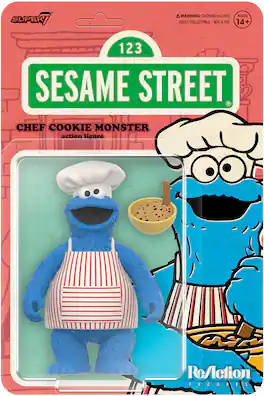 Super7 - Sesame Street - ReAction Wv4 - Chef Cookie - Collectibles - Multicolor
