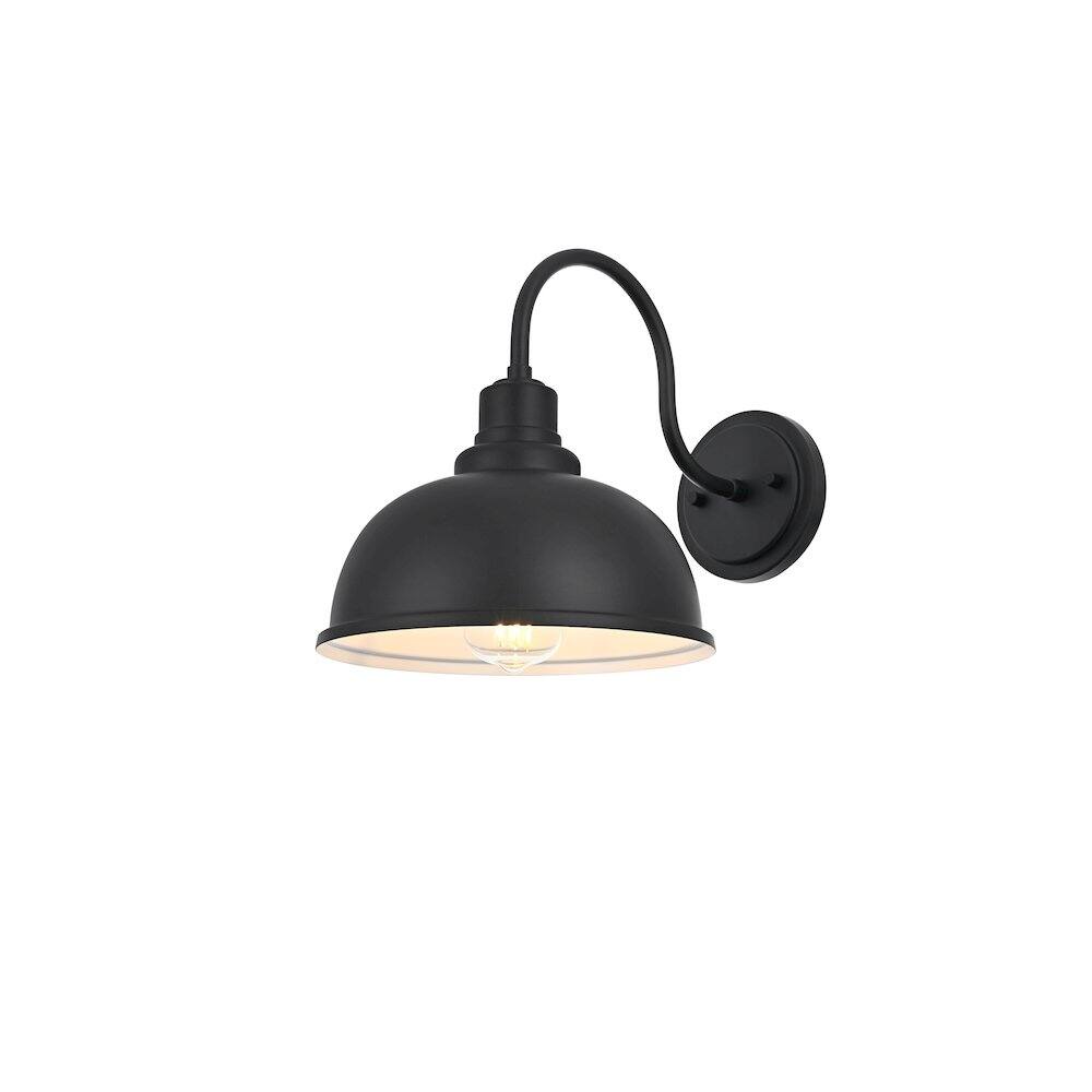 Back. Elegant Lighting - Aron 9.5 Inch Outdoor Wall Sconce In Black - Black.