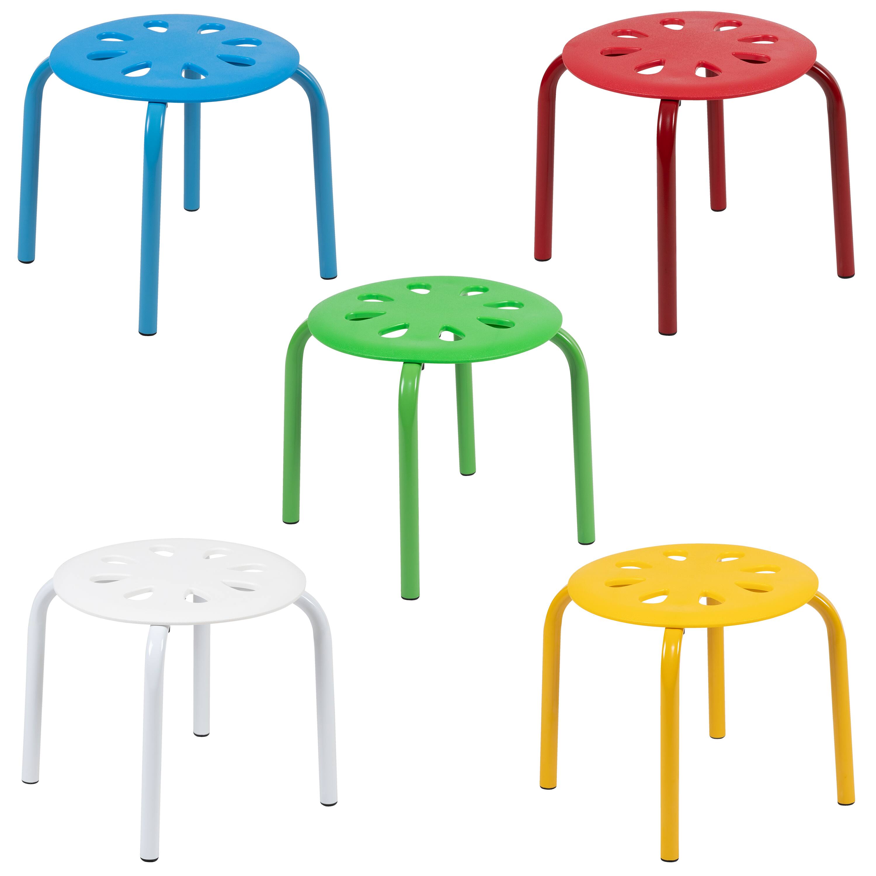 Alt View 8. Emma + Oliver - Plastic Nesting Stack Stools - Classroom/Home, 11.5"Height (5 Pack) - Assorted.
