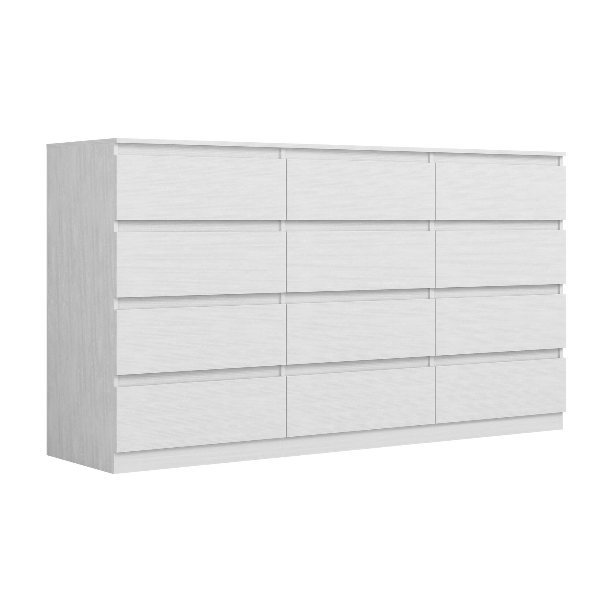 Front. Spaco - Modern 12 Drawer Dresser Table, Storage Cabinet, Minimalist Chest, TV Stand Vanity For Bedroom, Living Room - White.