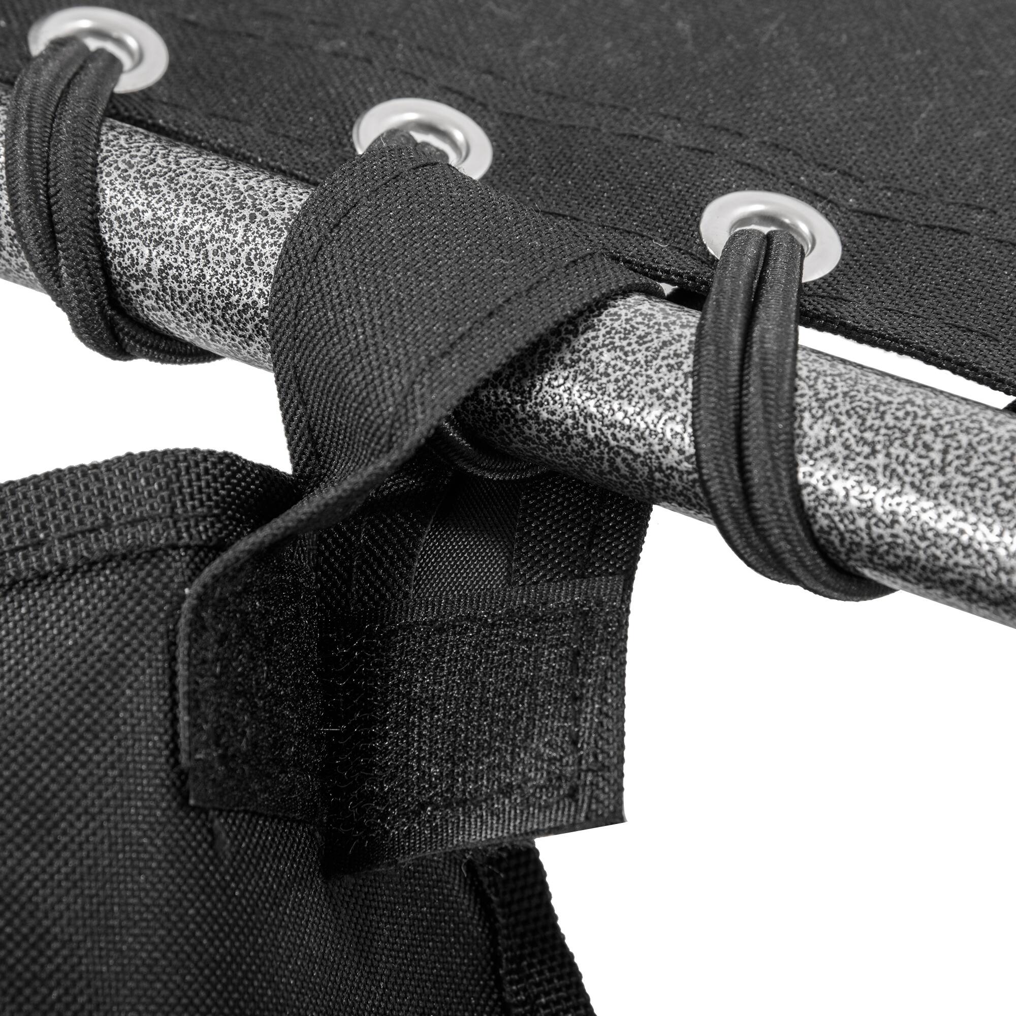 Alt View 8. Outsunny - Padded Folding Chaise Lounge Chair, Outdoor 6-Level Reclining Camping Tanning Chair with Headrest for Beach, Yard - Black.