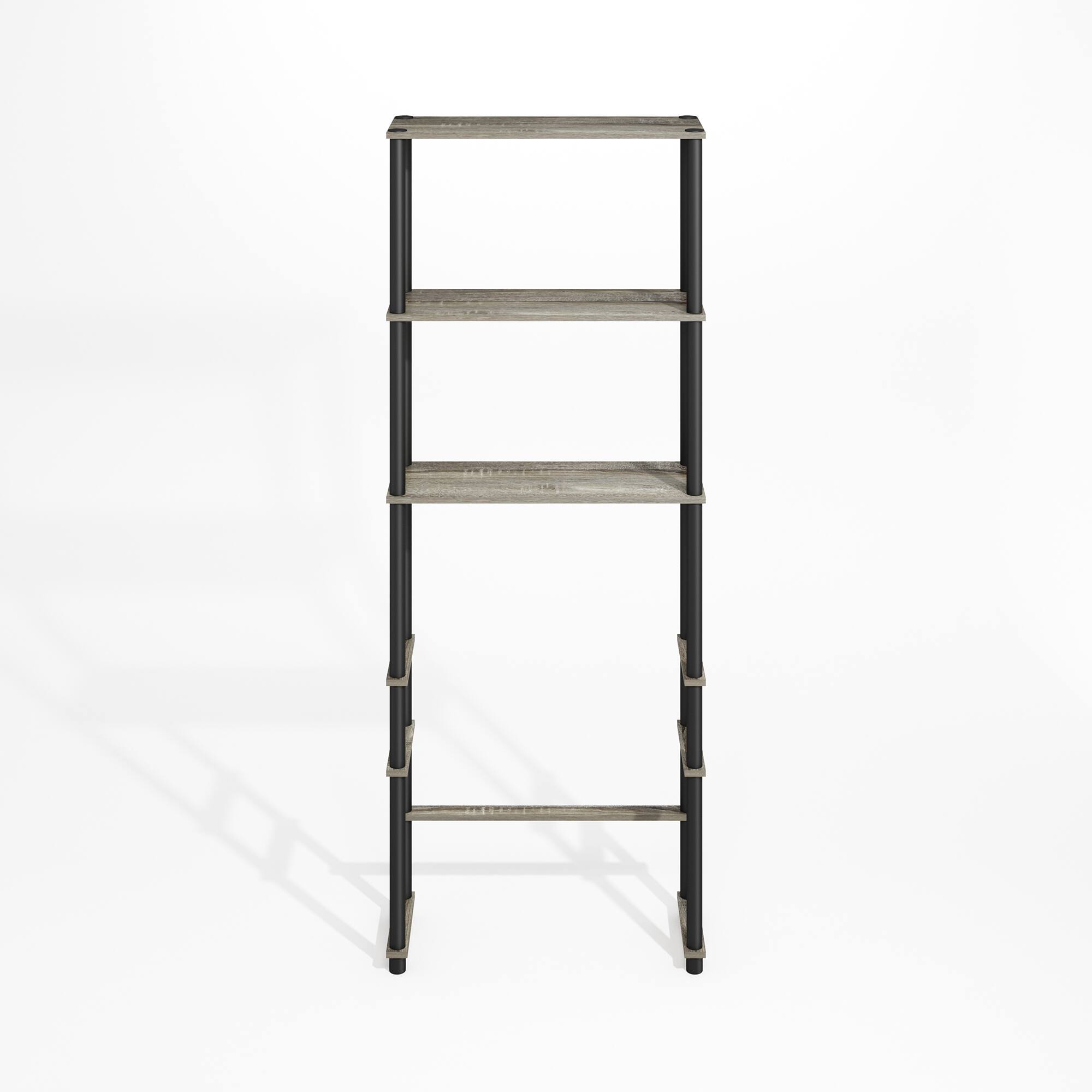 Alt View 2. Furinno - Turn-N-Tube Freestanding Over-The-Toilet Storage Rack with 3 Shelves - Grey Oak/Black.