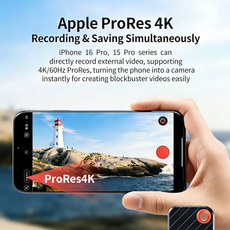 Apple ProRes 4K Recording & Saving Simultaneously

iPhone 16 Pro, 15 Pro series can directly record external video, supporting 4K/60Hz ProRes, turning the phone into a camera instantly for creating blockbuster videos easily

ProRes4K