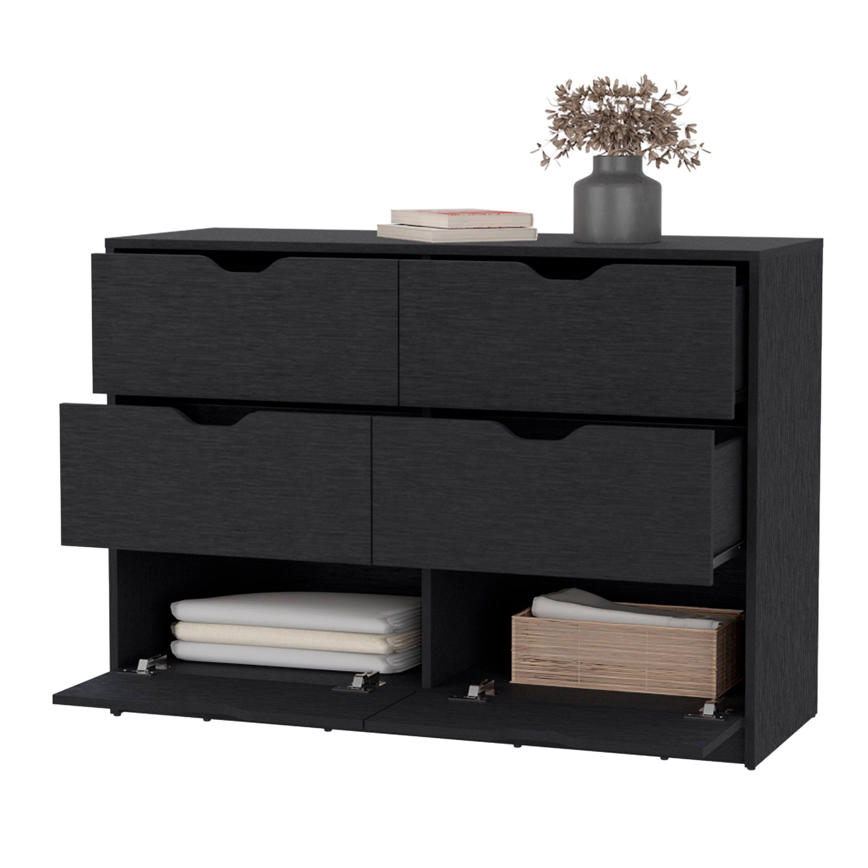 Back. TinyHomie - Wenge 4-Drawer Dresser - Wenge.
