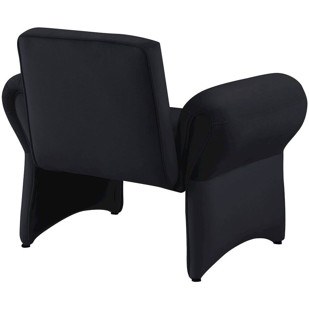 Alt View 3. Meridian Furniture - Fleurette Black Velvet Accent Chair - Black.