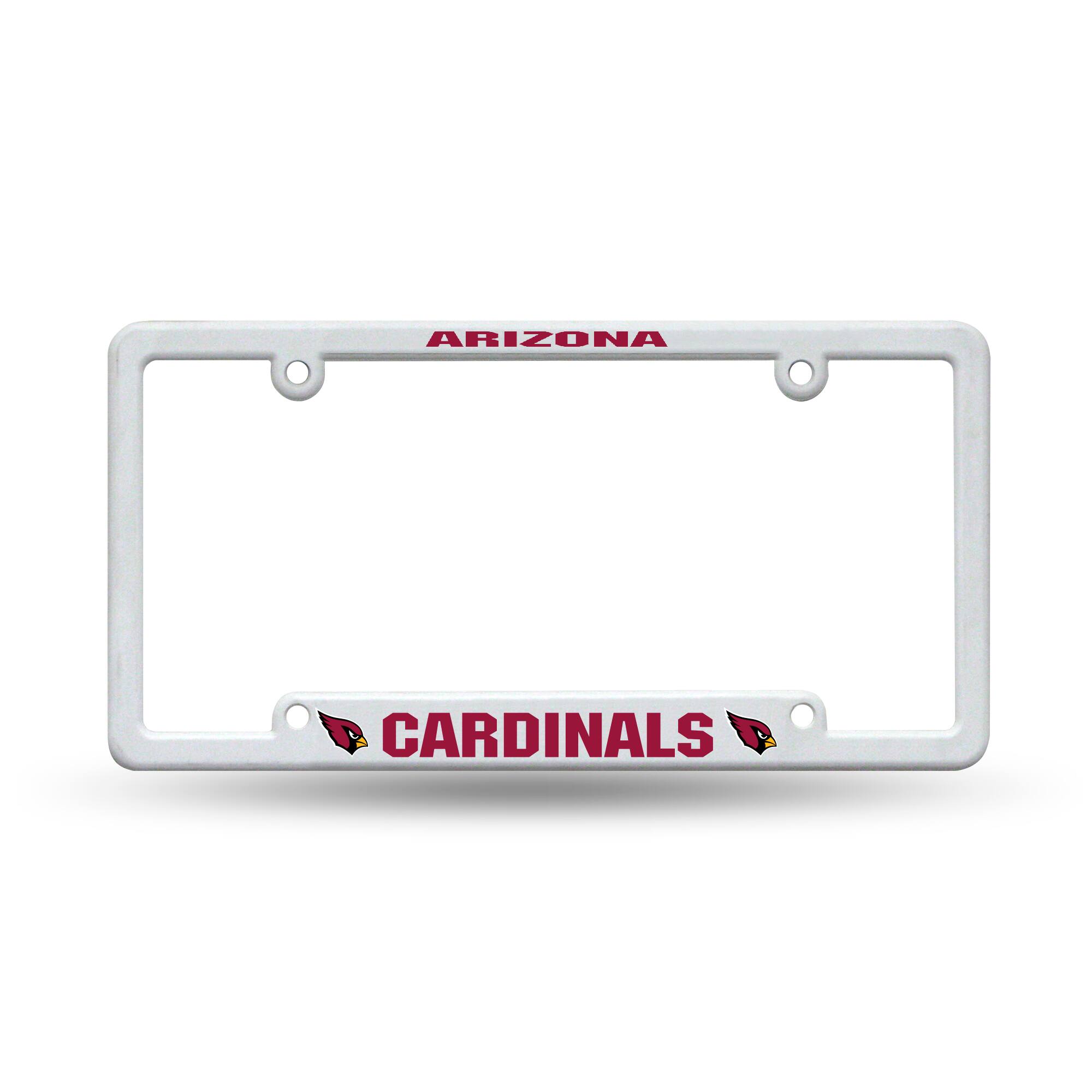 Arizona Football Cardinals Raised Letter White Plastic License Plate Frame