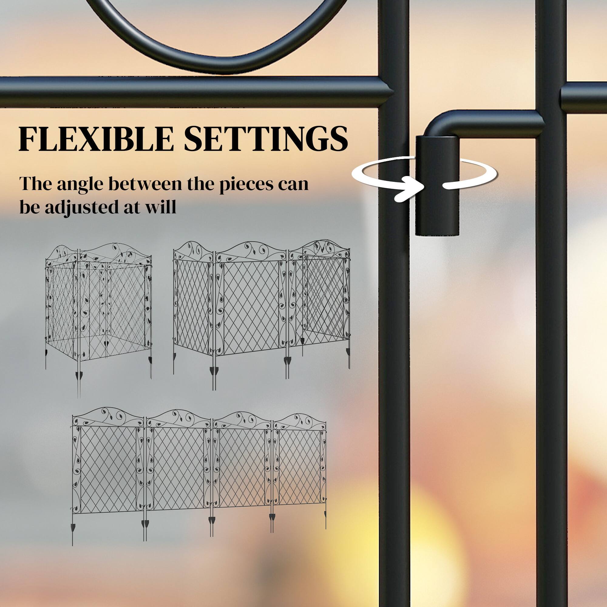 FLEXIBLE SETTINGS  
The angle between the pieces can be adjusted at will