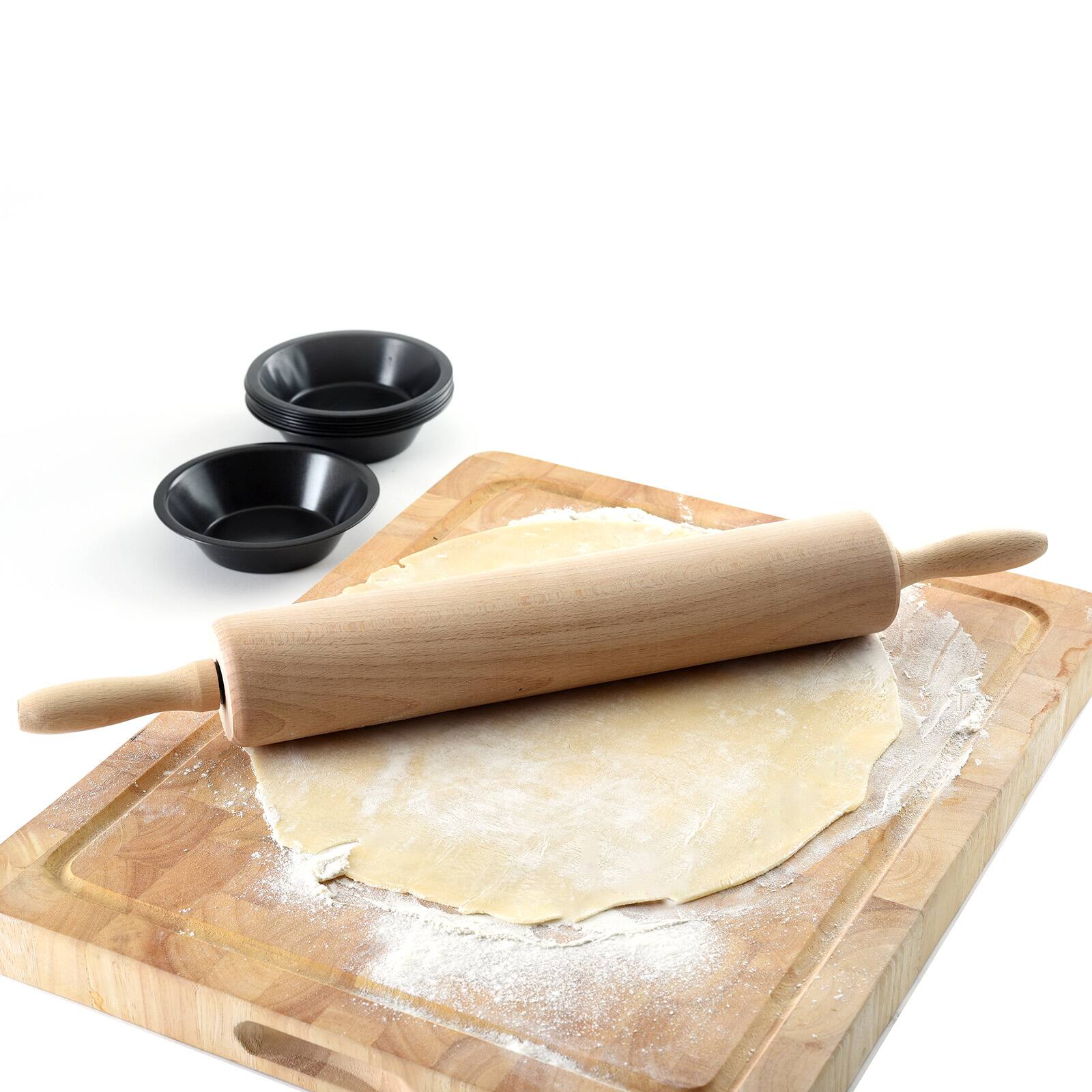 Alt View 2. Norpro - Wooden Rolling Pin, 13 Inch Hardwood Dough Roller - Beige.