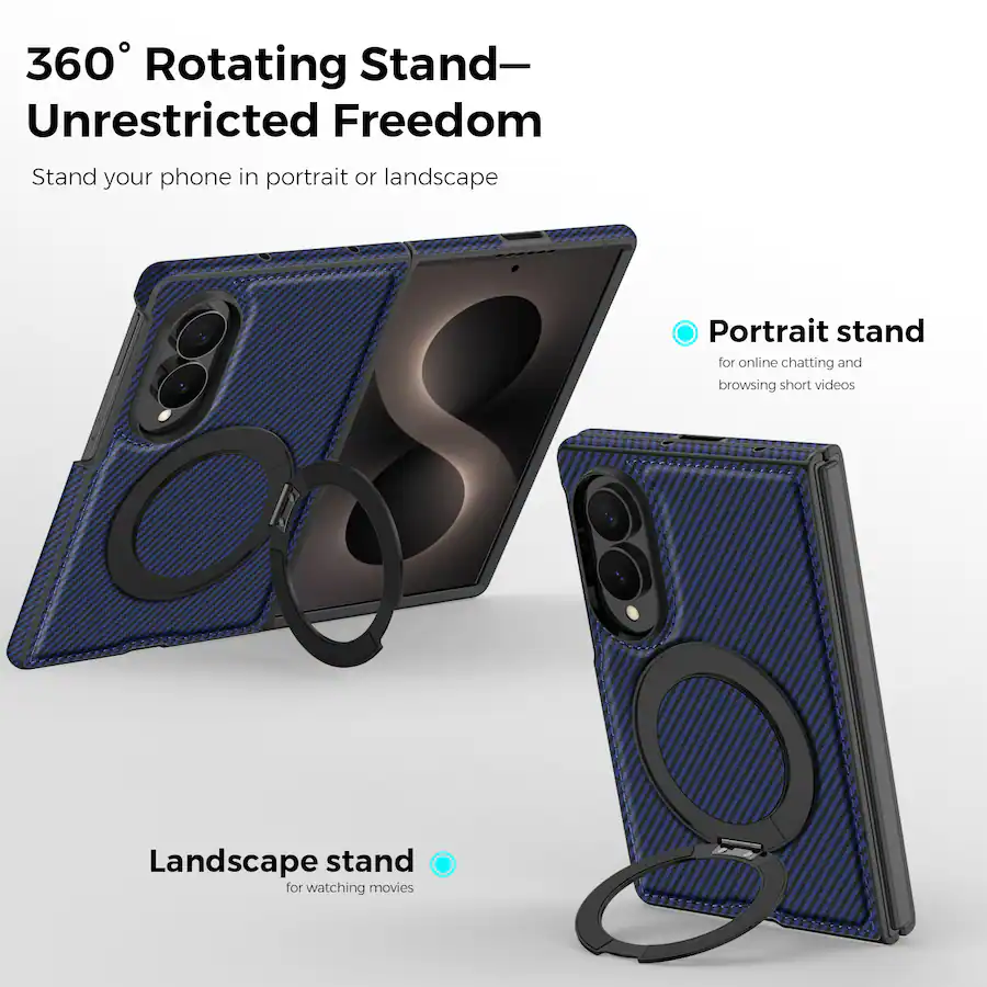 Dteck Magnetic Carbon Fiber Pattern Case for Samsung Galaxy Z Fold8 ...