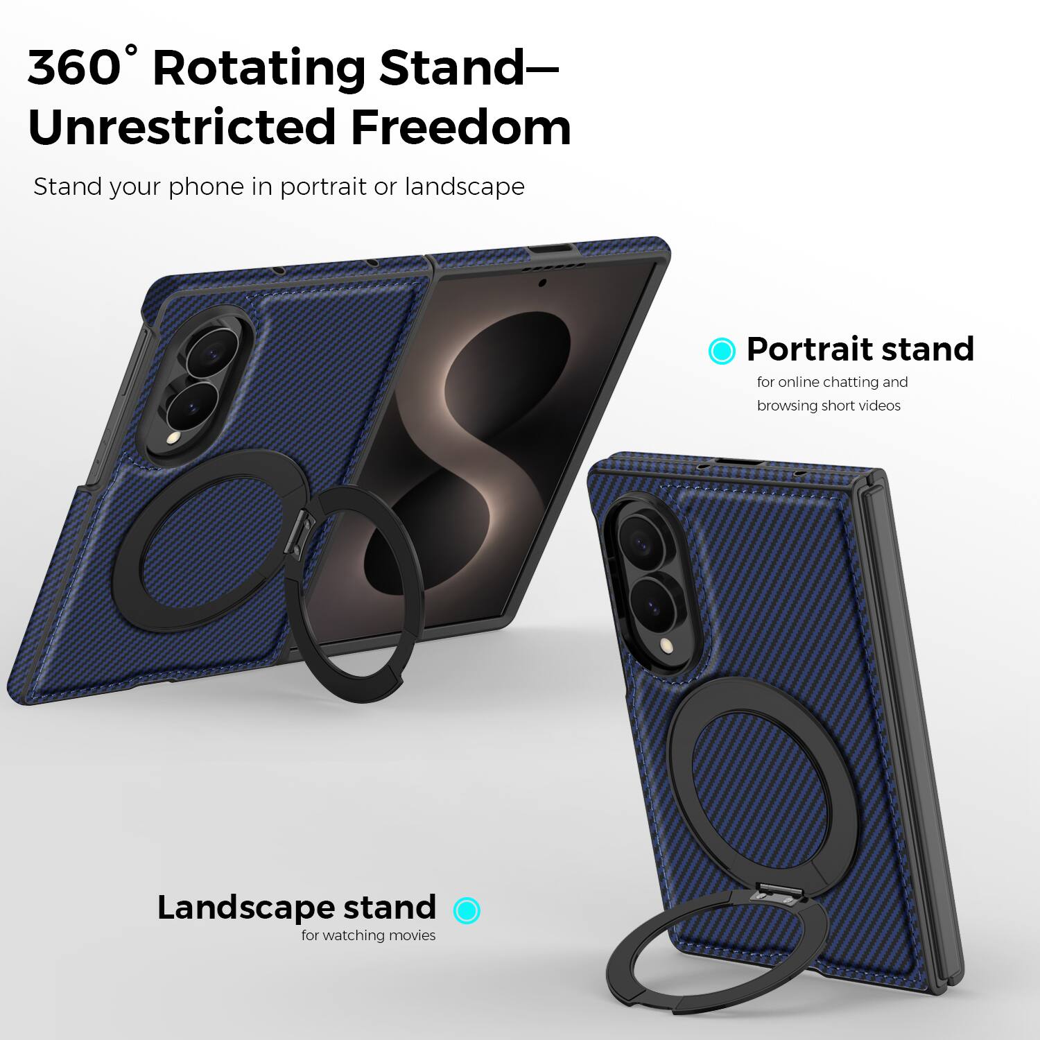 Dteck Magnetic Carbon Fiber Pattern Case for Samsung Galaxy Z Fold8 ...