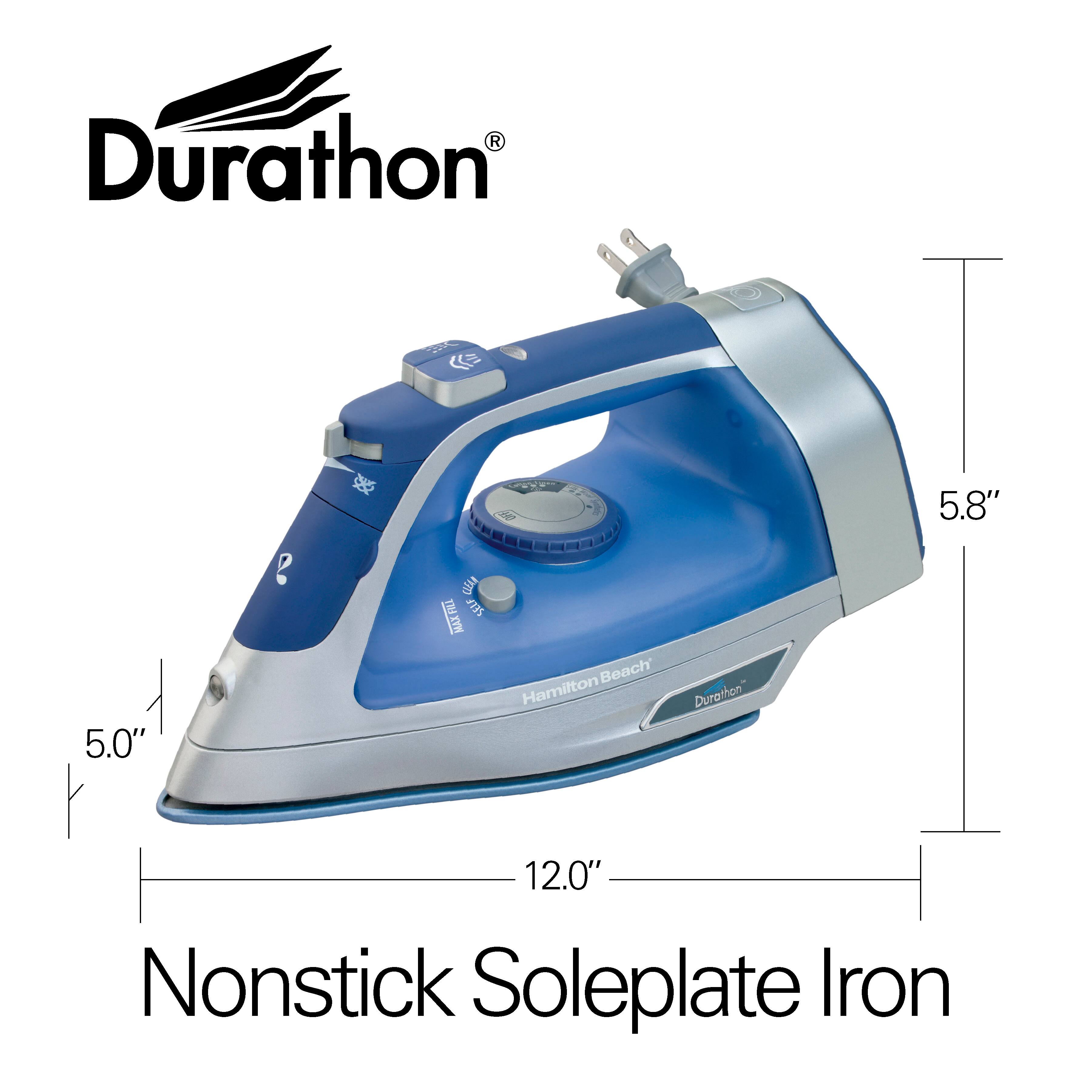 Durathon  
Nonstick Soleplate Iron  
Hamilton Beach Durathon  
5.0" x 5.8" x 12.0"