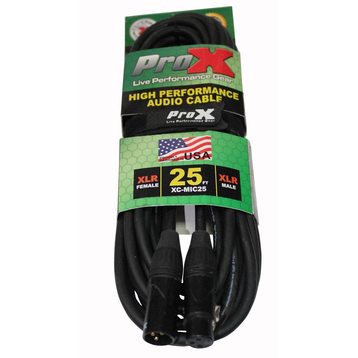 ProX XC MIC25 25' XLR F to XLR M Balanced High Performance Microphone ...